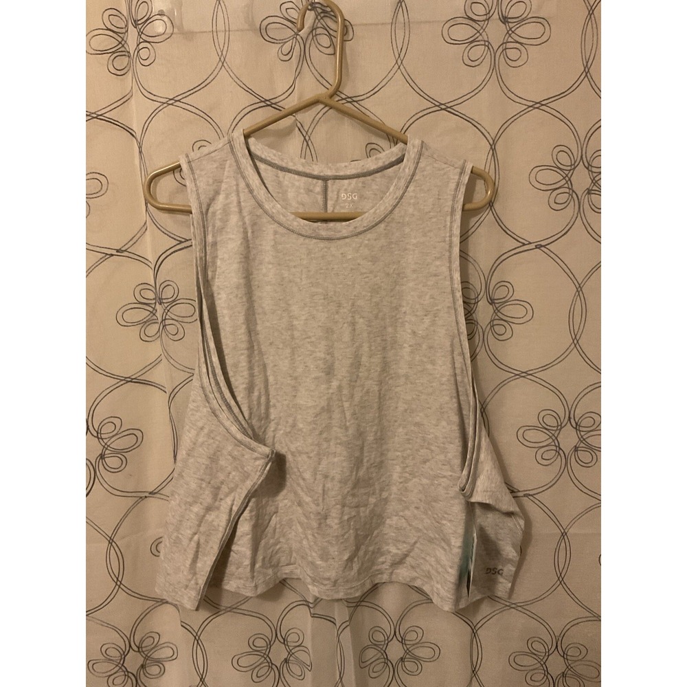 Women's DSG Crop Muscle Tank Light Heather Gray Size 2 Xl